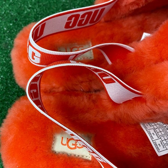 NEW UGG 1095119  Fluff Slide Slipper Red Currant Women's - Picture 4 of 9